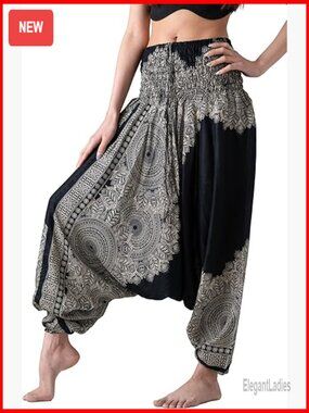 Plus Size Harem Pants Jumpsuit Yoga Pants Lightweight Rayon Boho Style